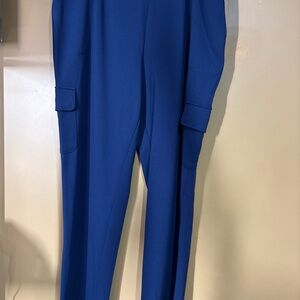 HC548 Lisa Rinna Blue Stretch Cargo Comfy Pull-on Pants XL